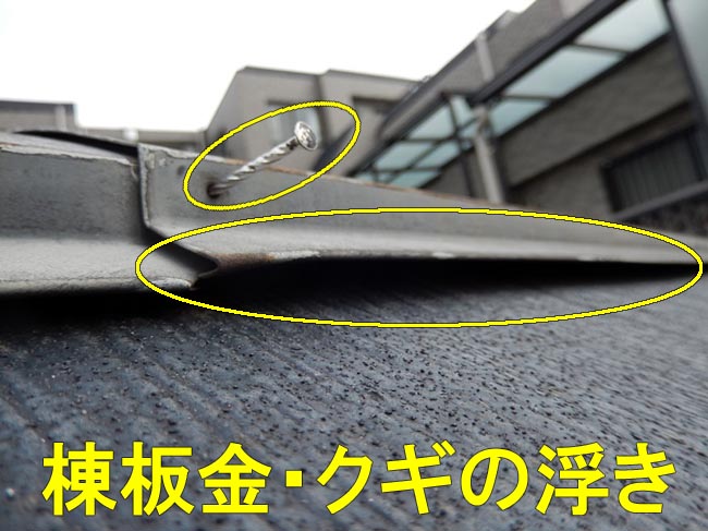 棟板金・クギの浮き