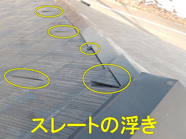 スレートの浮き