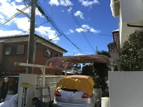 カーポート修理:アルミ枠後