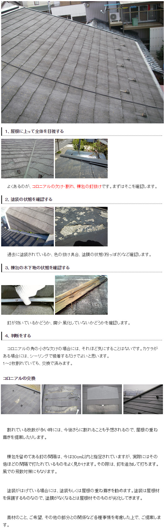 スレート屋根の点検方法