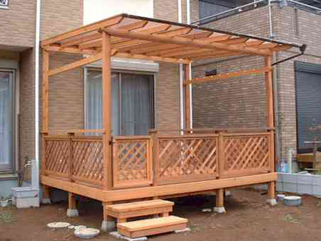 ウッドデッキ屋根2