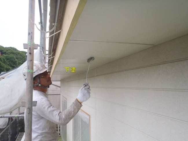 軒天材:塗装修理1